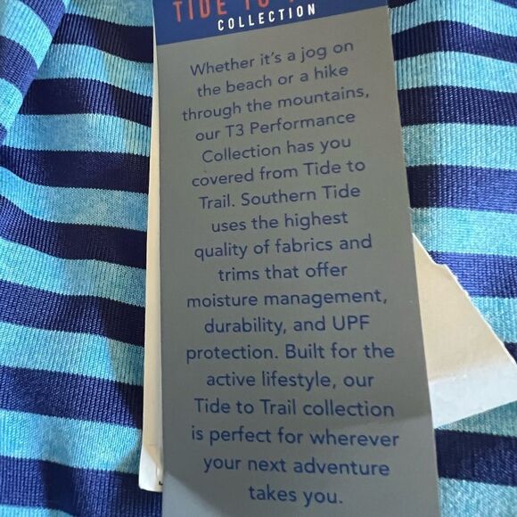 NWT Southern Tide Shoreline Blue Front Street Stripe Quarter Zip Pullover Mens M - Picture 2 of 6